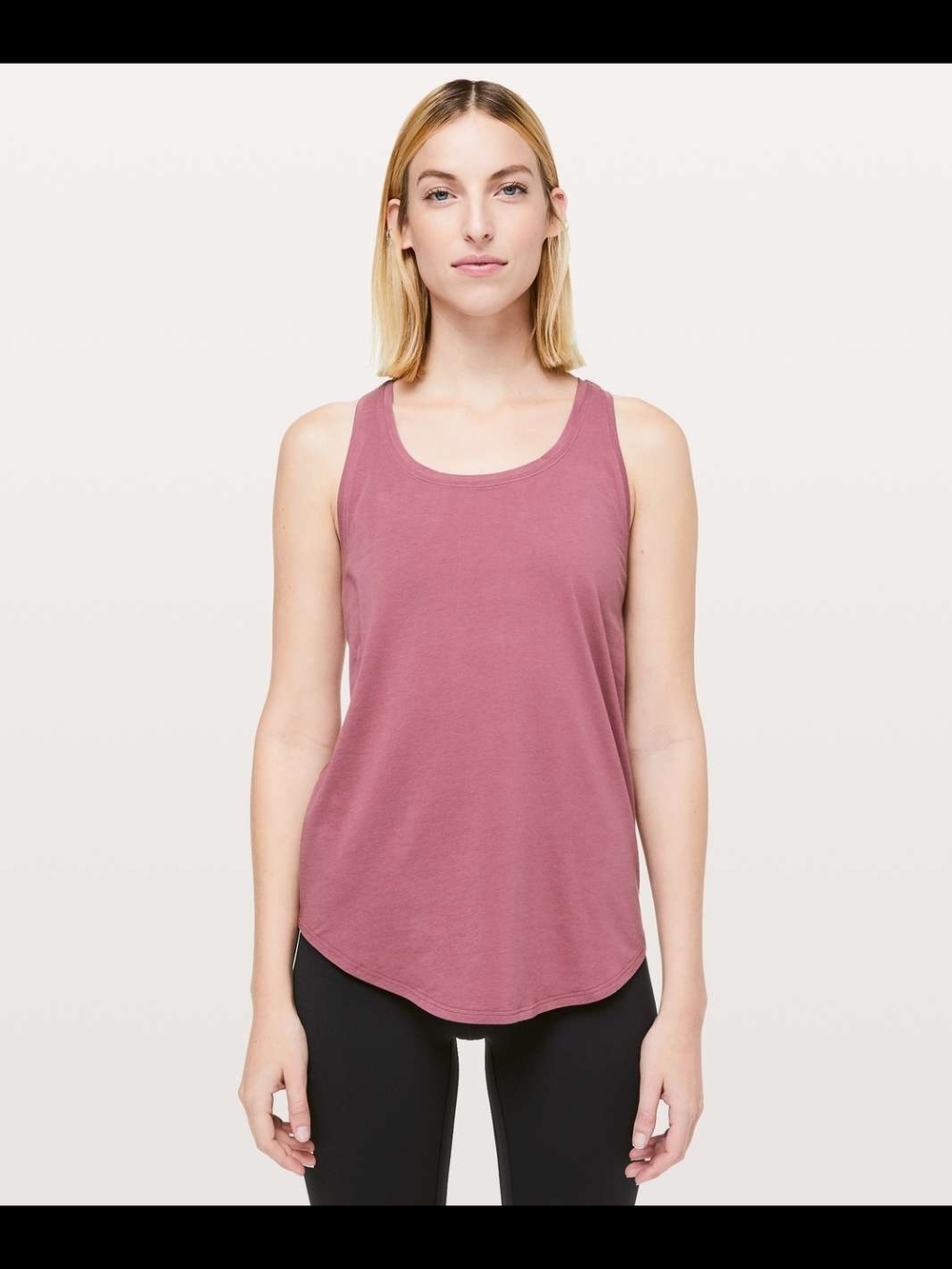 Lululemon Athletica Love Tank Pleated Top Misty Merlot Pima Cotton